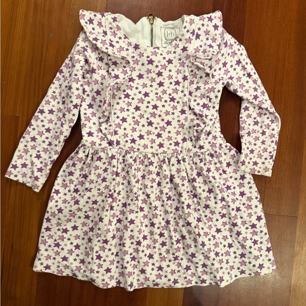 Charming Starry Kids Dress in Purple